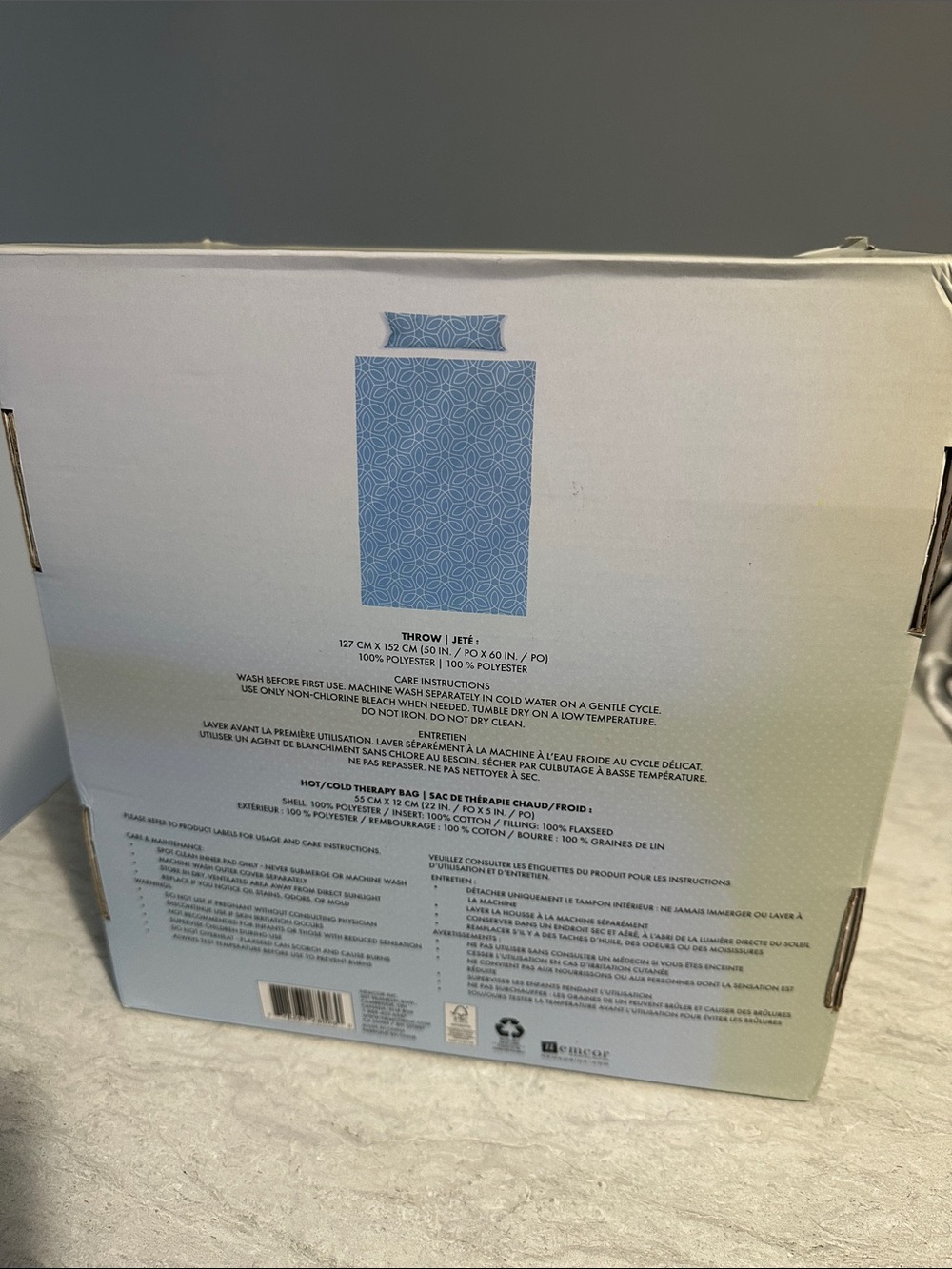 Blue Patterned Hot/Cold Therapy Bag - - Picture 2 of 2